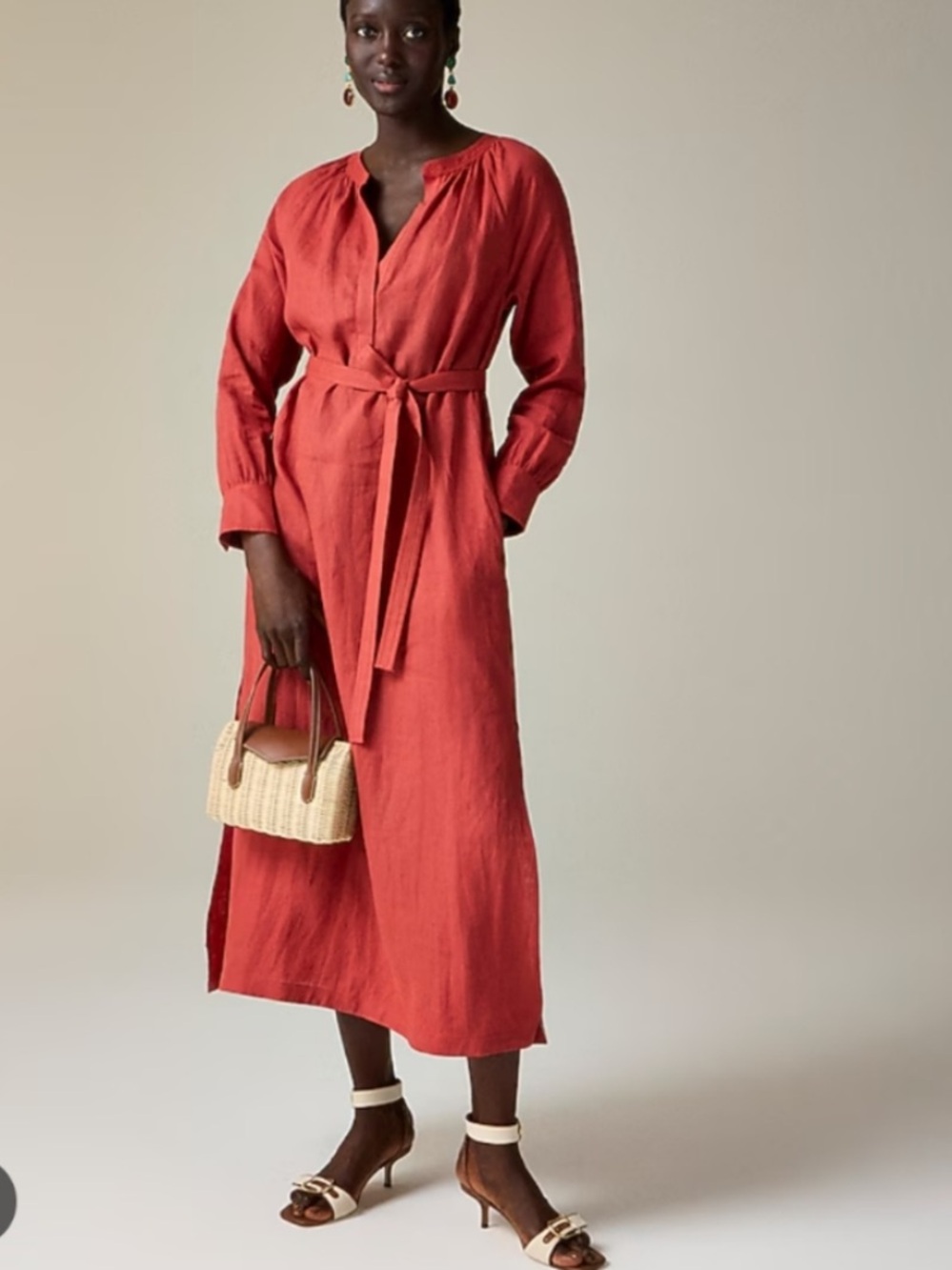 JCrew Cabana Dress in Linen, Size Small